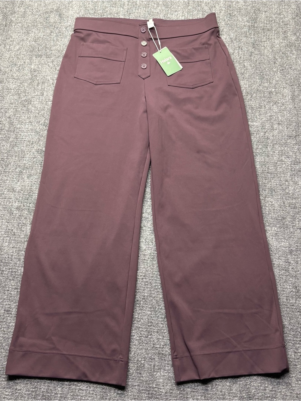 Halara Wide Leg Pants Womens 1X Purple Halo Tek Air Soft Stretch Breathable NEW